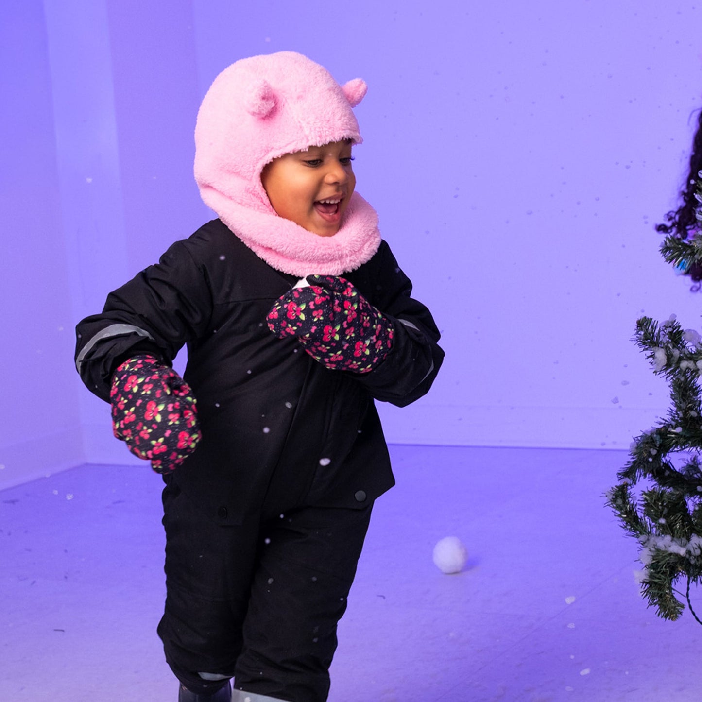 Dahlia Pastel Pink Plush Bear Balaclava