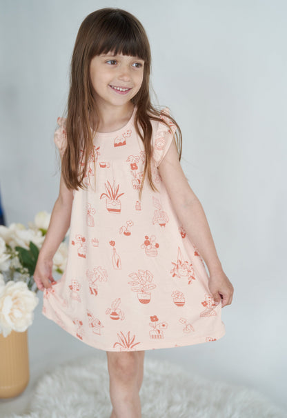 Robe à doubles manches volantées et bloomer en rayonne de bambou — Plantastic