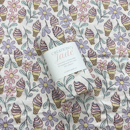 Mousseline 70% bambou - Crème glacée lilas