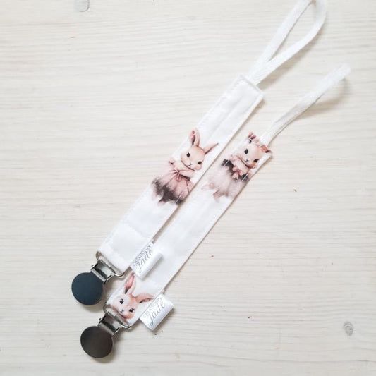 Nouveauté - Attache-suce Tissu - clip Inox - Emma la ballerine