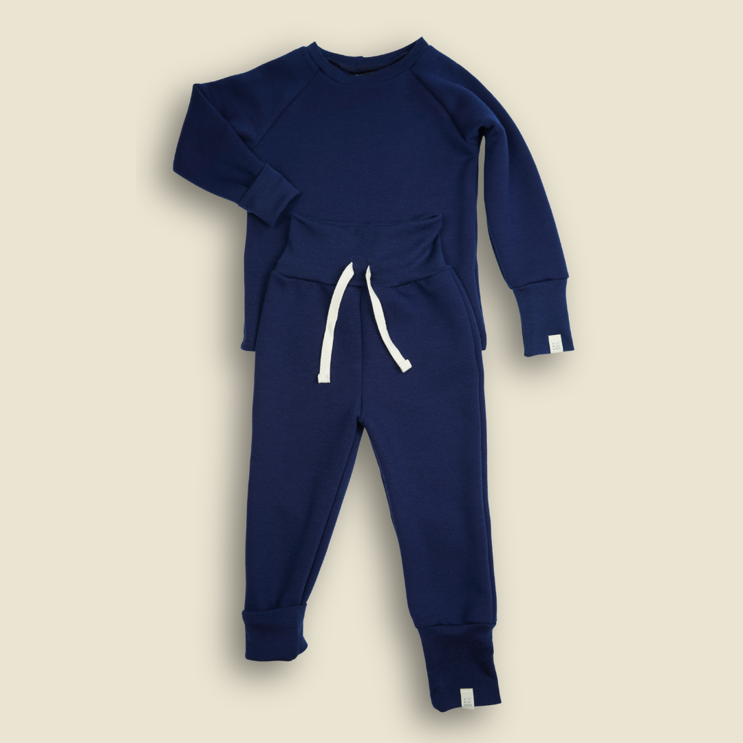 [PRÉCOMMANDE] Ensemble évolutif en laine de mérinos molletonnée - Marine - Timininous