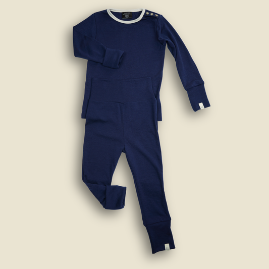 Grow-with-Me Merino Contrast-Neck Set | Marine