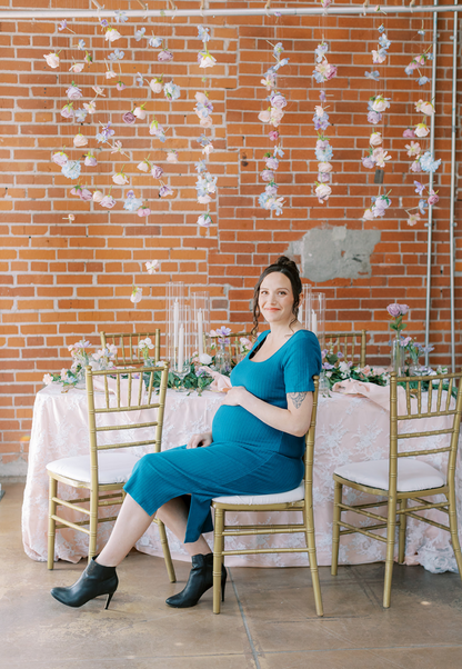 Ribbed Midi Maternity T-Shirt Dress