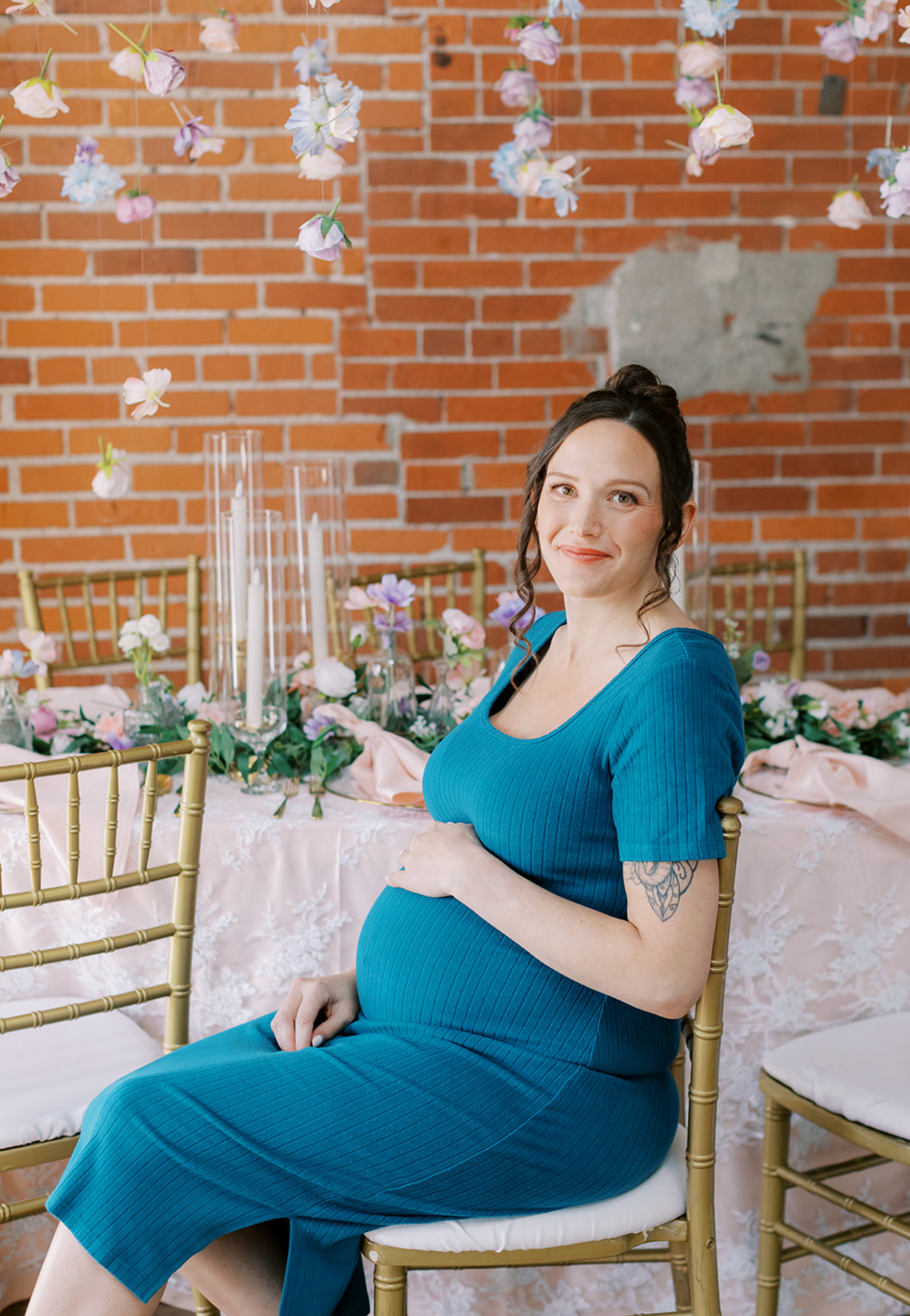 Ribbed Midi Maternity T-Shirt Dress