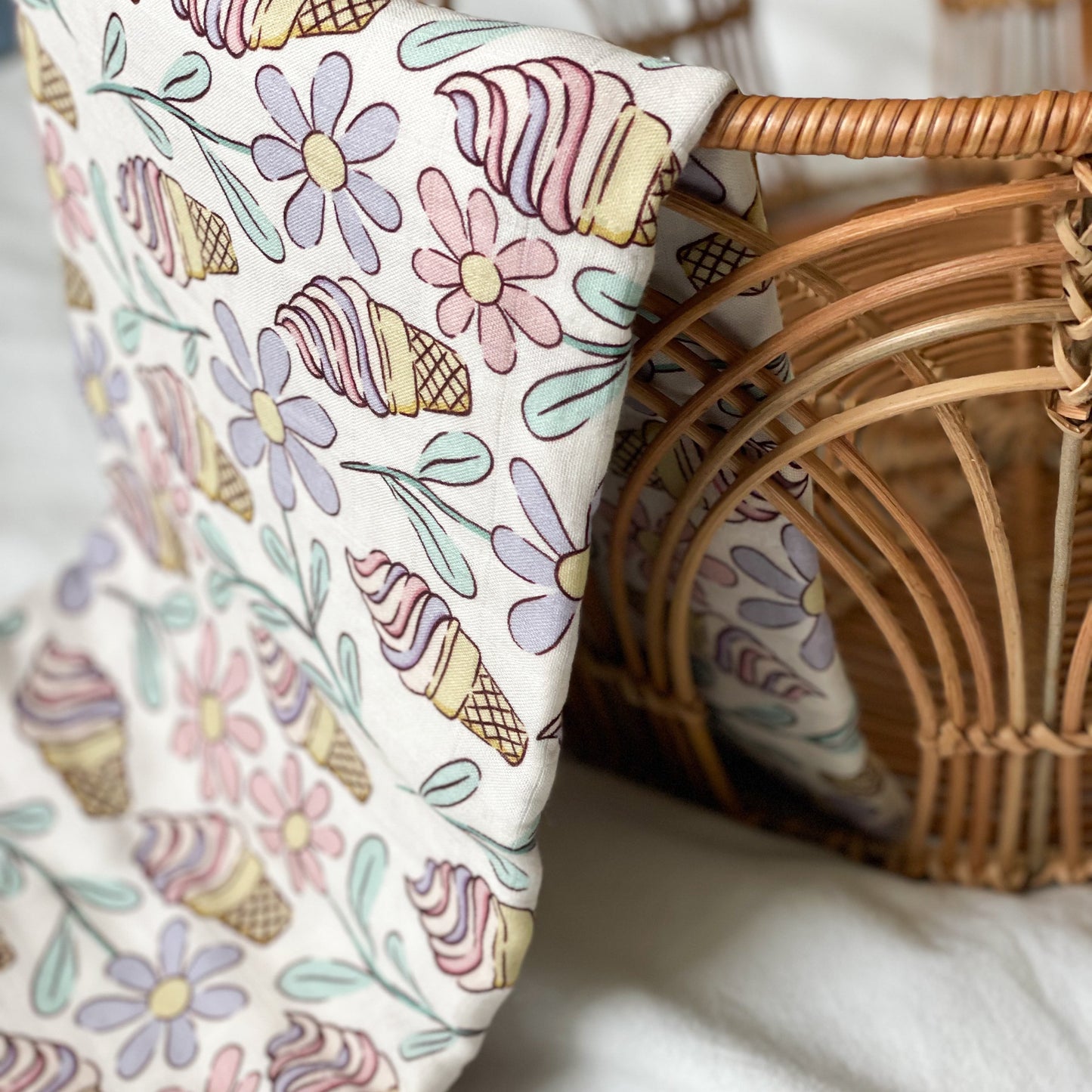 Mousseline 70% bambou  - Crème glacée Lilas