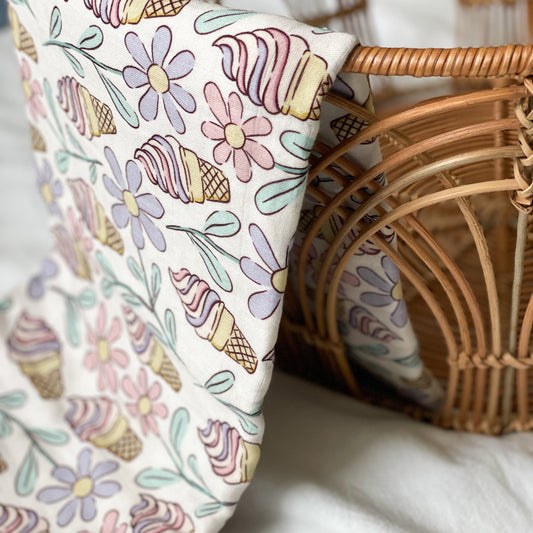 70% Bamboo Muslin - Lilac Ice Cream