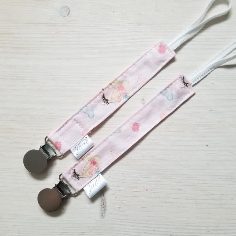 Nouveauté - Attache-suce Tissu - clip Inox - Ballerines