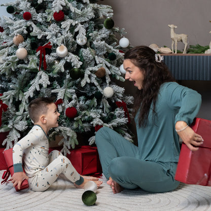Women's Rayon from Bamboo Long Sleeve Loungewear Set (Pine)