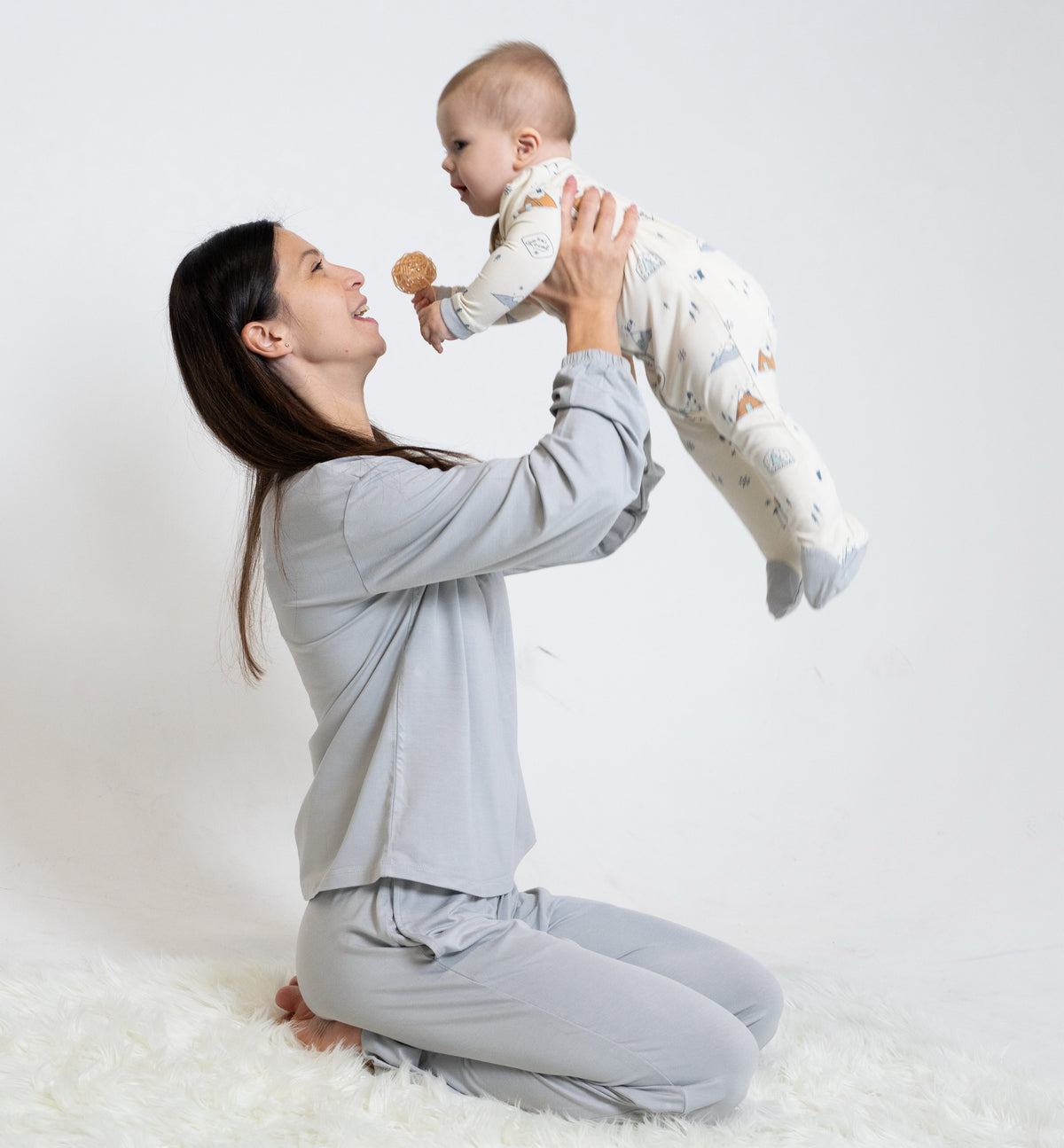 Women's Bamboo Long Sleeve Loungewear Set (High Rise)