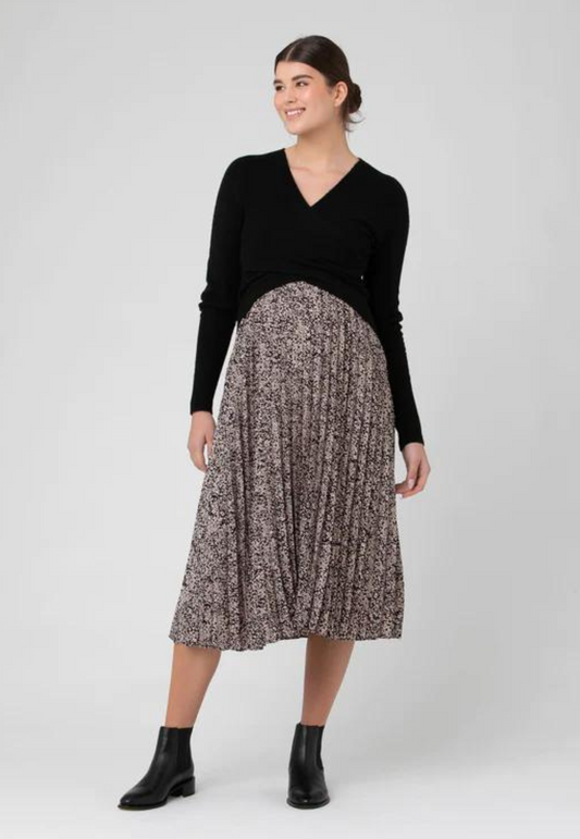 Florence Pleated Over-Bump Maternity Skirt