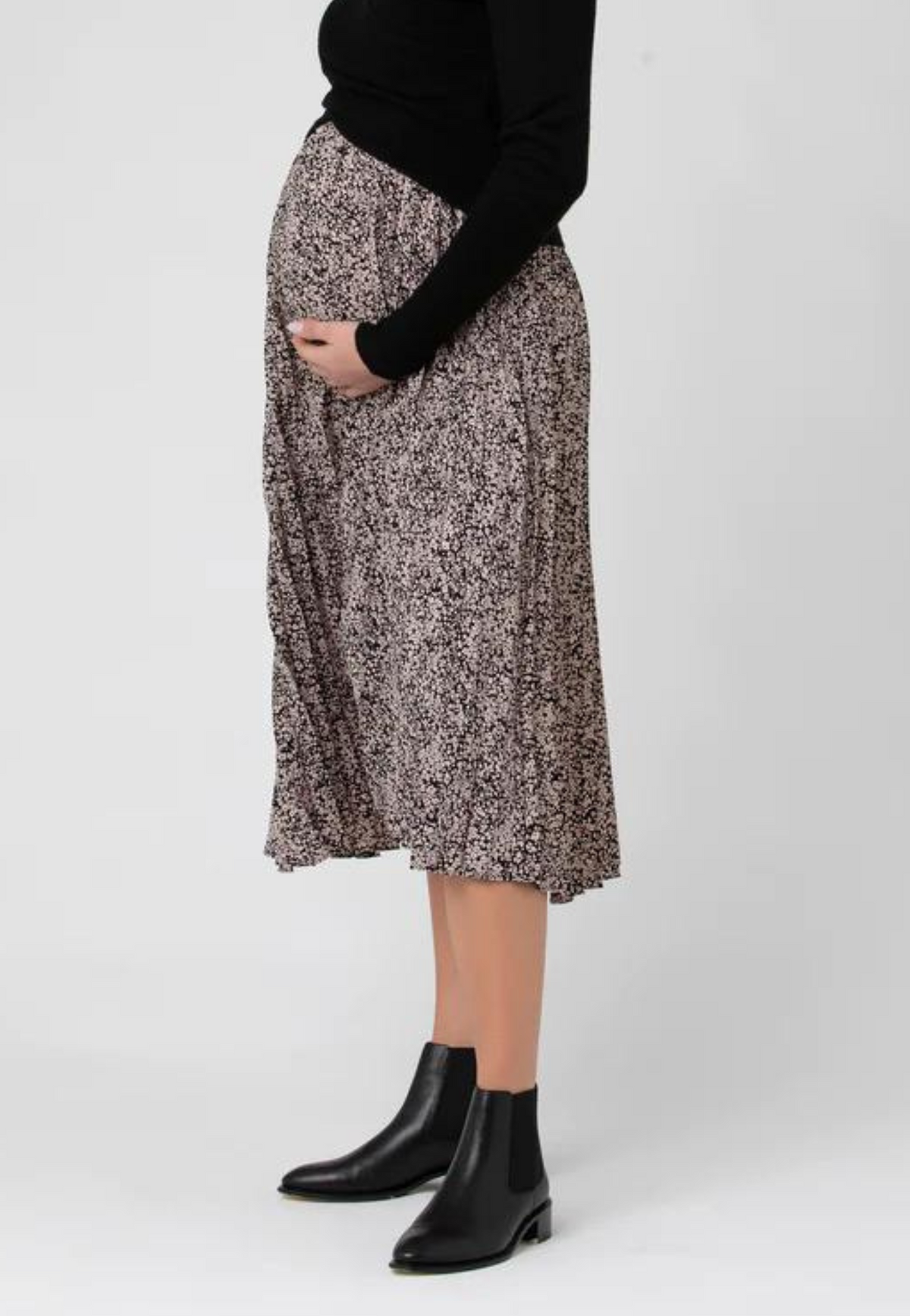 Florence Pleated Over-Bump Maternity Skirt