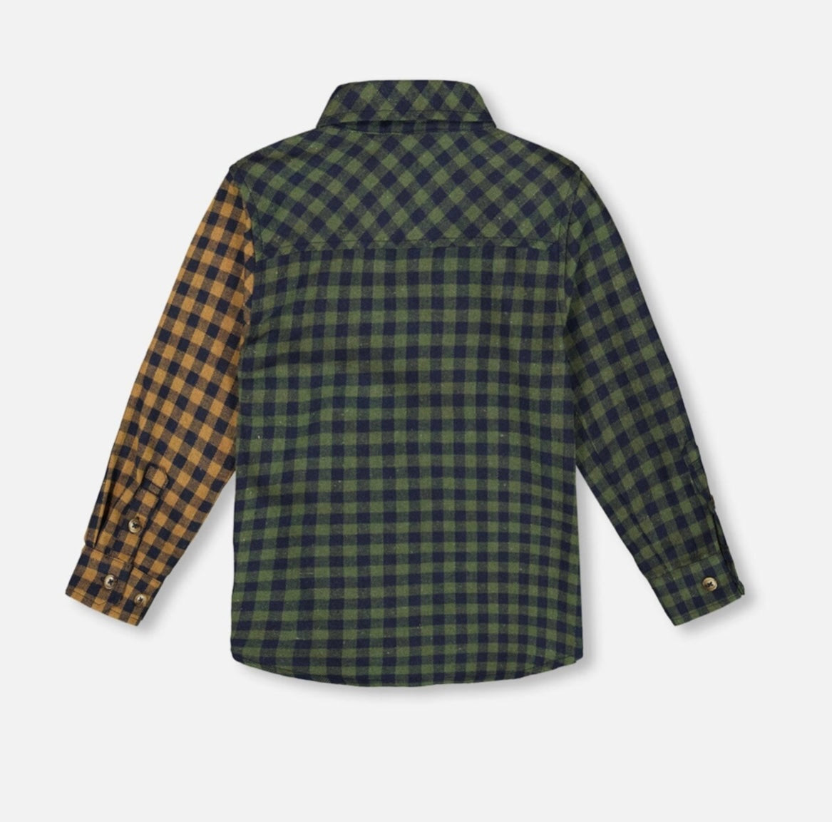 Chemise à carreaux de flanelle à manches longues | Carreaux Jaunes Et Verts | Deux par Deux