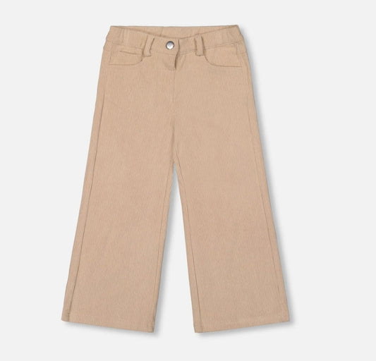 Pantalon large en velours côtelé | Beige | Deux Par Deux