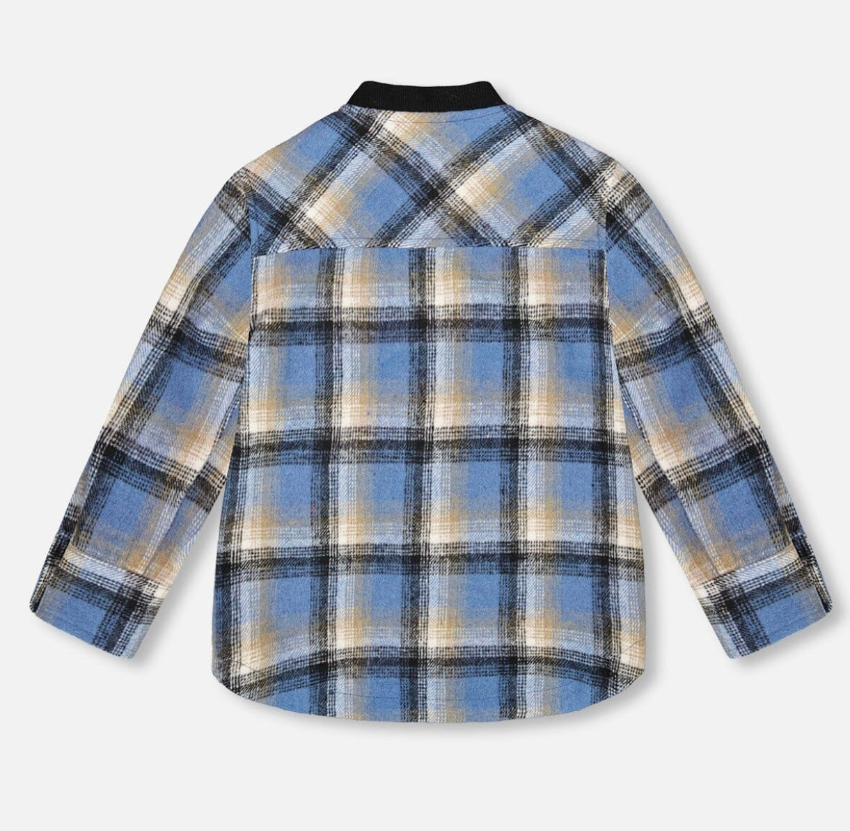 Chemise à carreaux brossée | Noir et bleu | Deux Par Deux