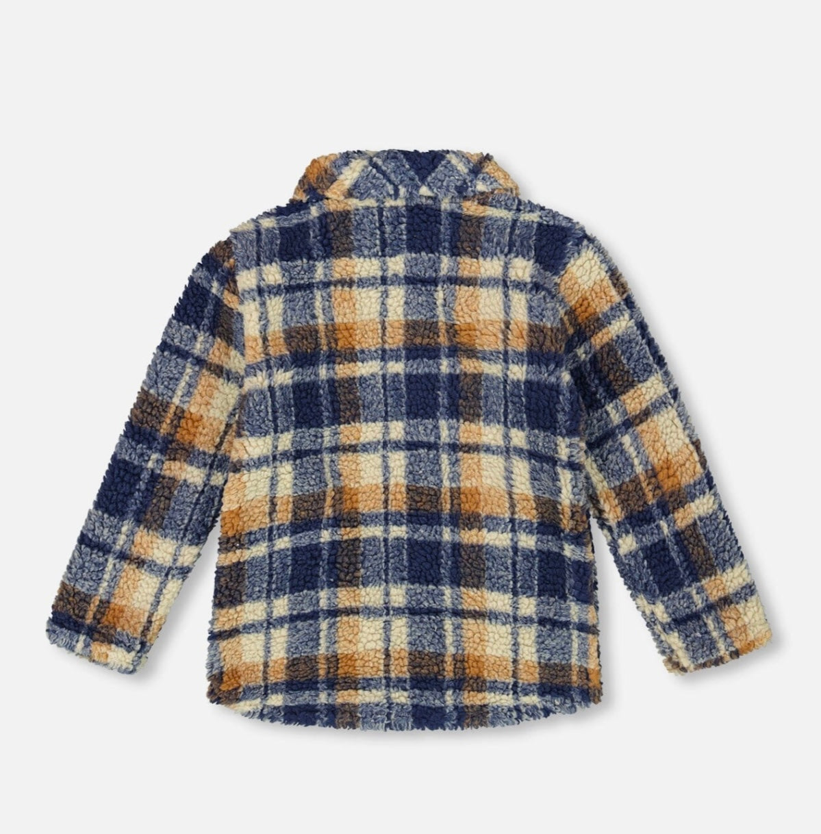 Surchemise Sherpa | Carreaux marine et marron | Deux Par Deux