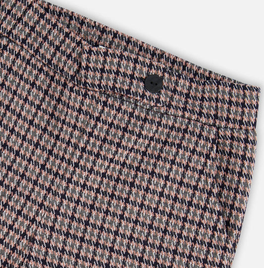 Pantalon évasé en tricot jacquard | Pied-de-poule | Deux par Deux