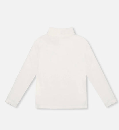 Chandail côtelé à col montant ultra doux | Blanc | Deux par Deux