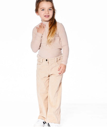 Pantalon large en velours côtelé beige | Deux par Deux