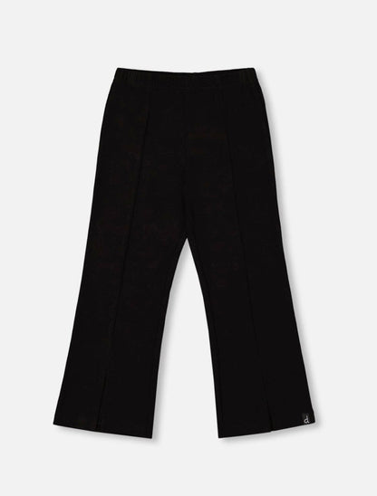 Legging côtelé fendu noir | Noir | Deux Par Deux