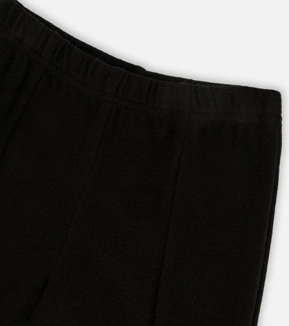 Legging côtelé fendu noir | Noir | Deux Par Deux