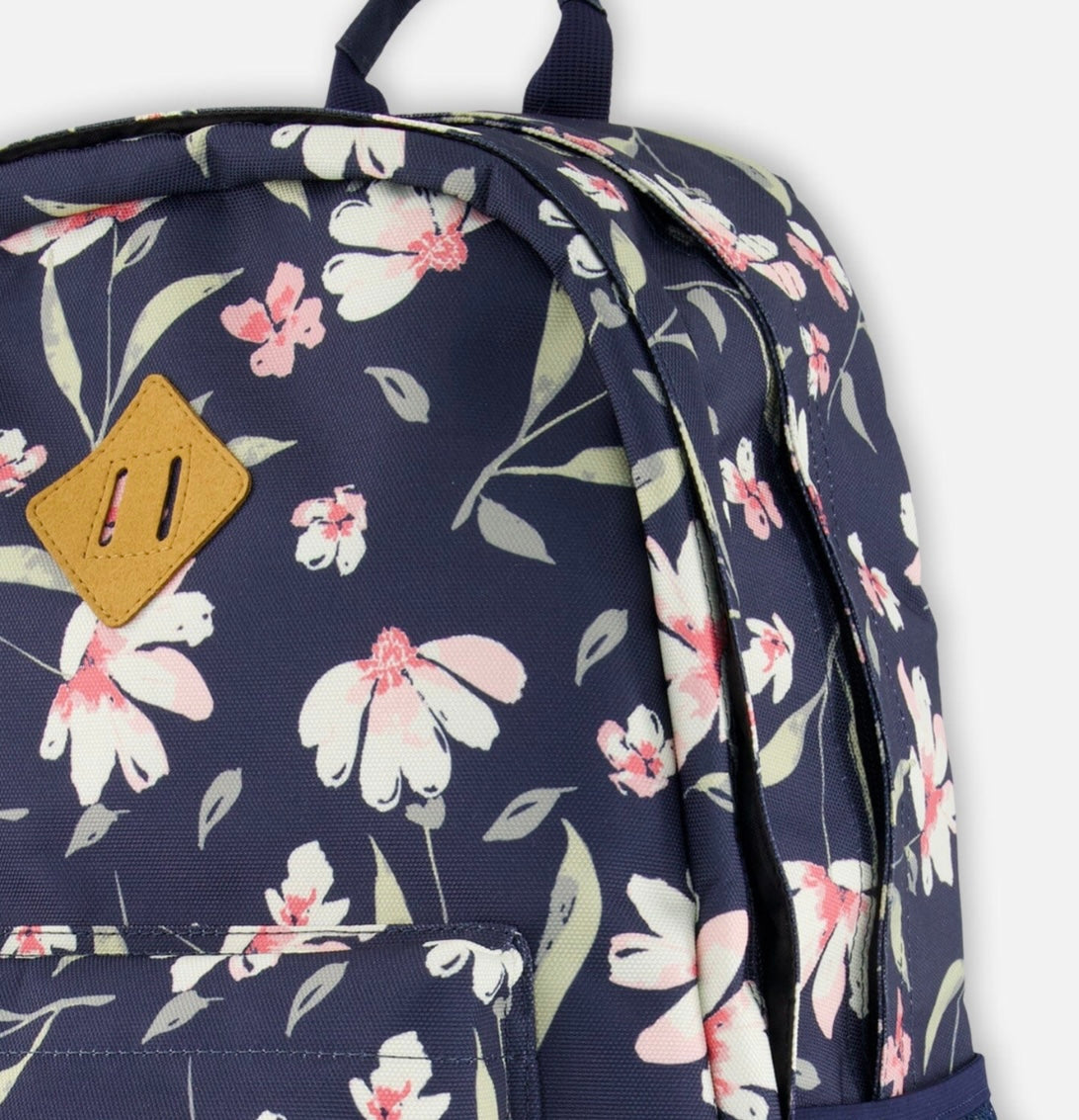 Kids Backpack | Navy Floral | Deux Par Deux