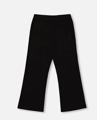 Legging côtelé fendu noir | Noir | Deux Par Deux