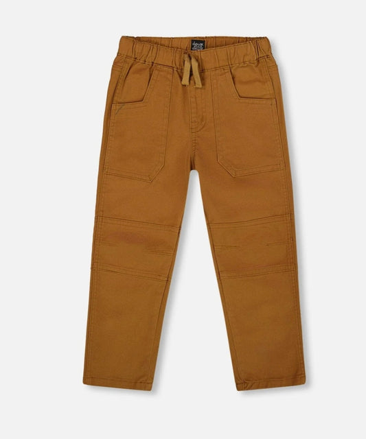 Pantalon de jogging en sergé avec poches plaquées | Brun | Deux Par Deux