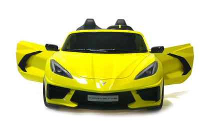 Voiture électrique Chevrolet Corvette C8 24V deux places, ÉDITION DE LUXE, pour enfants avec télécommande