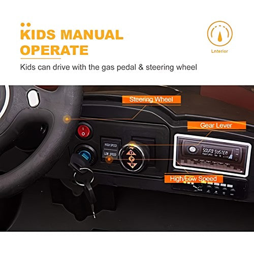 Voiture électrique 12 V pour enfants avec télécommande, style Slingshot, 2 places
