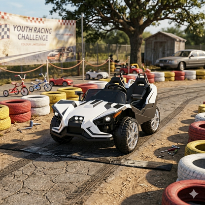 Voiture électrique 12 V pour enfants avec télécommande, style Slingshot, 2 places