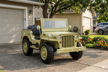 Voiture électrique pour enfants 24 V Jeep militaire 3 places DELUXE avec télécommande