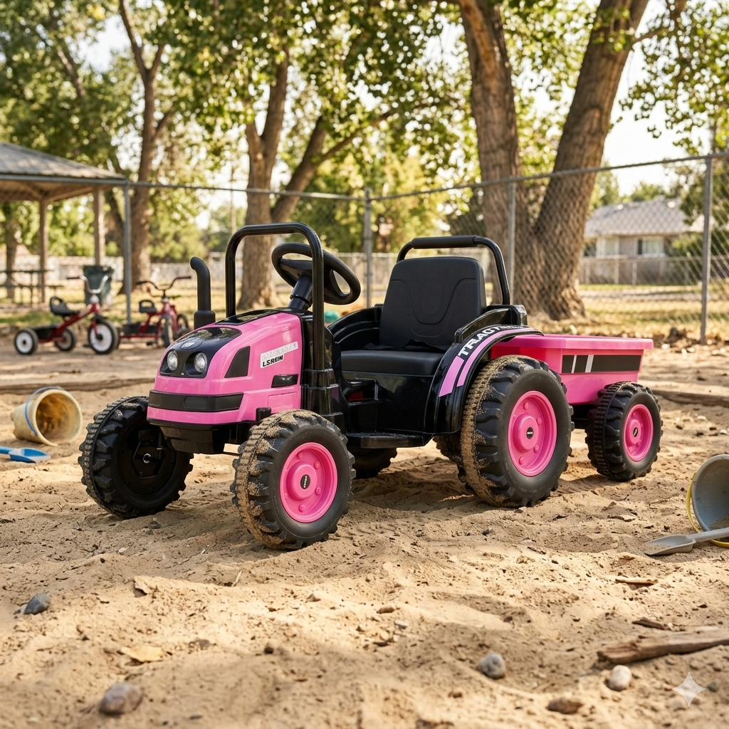 Voiture électrique pour enfants tracteur 6V 2026 avec télécommande et remorque détachable