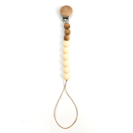 Attaches-sucette en bois et silicone