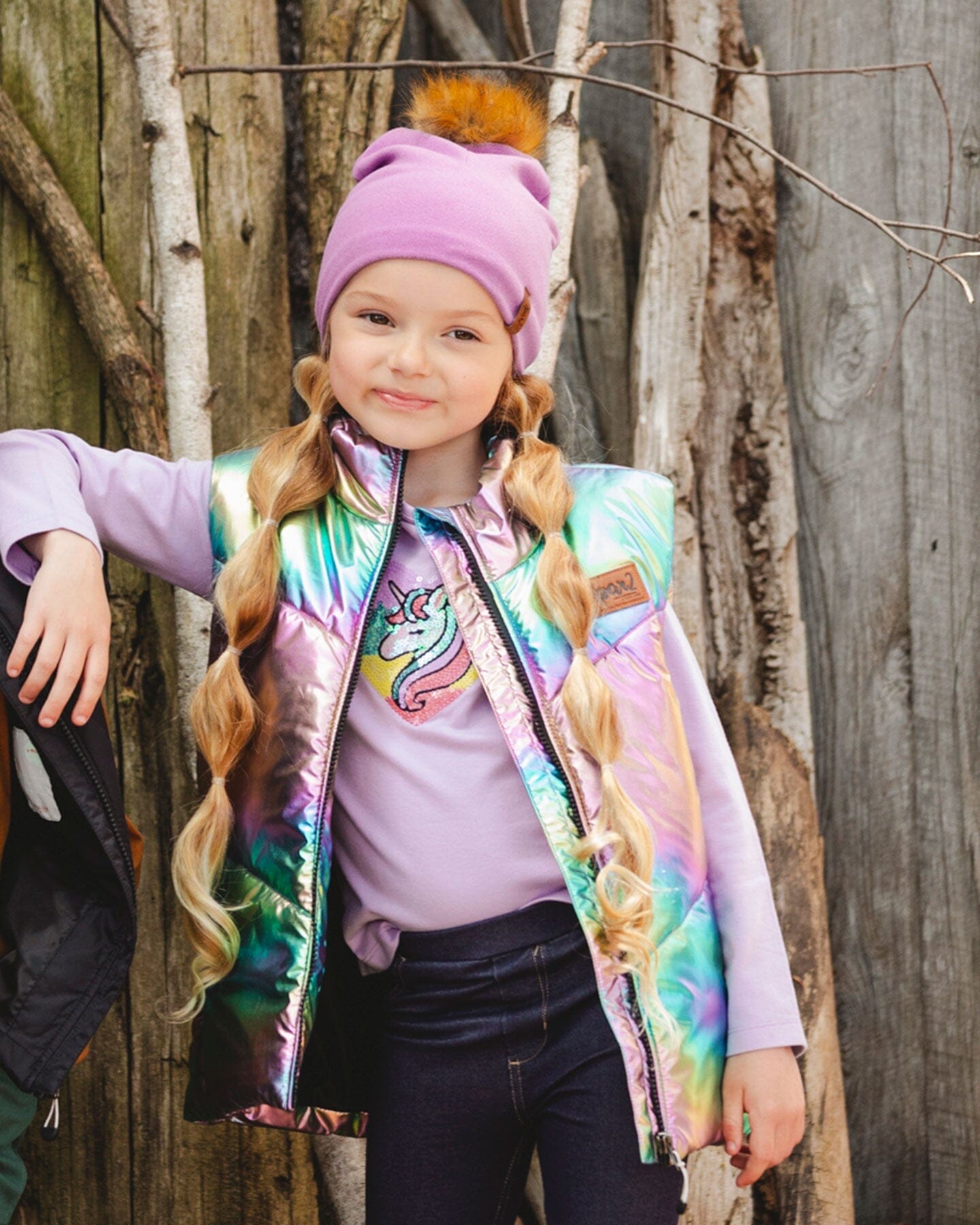 Organic Cotton Long Sleeve T-Shirt Lavender With Sequin Unicorn