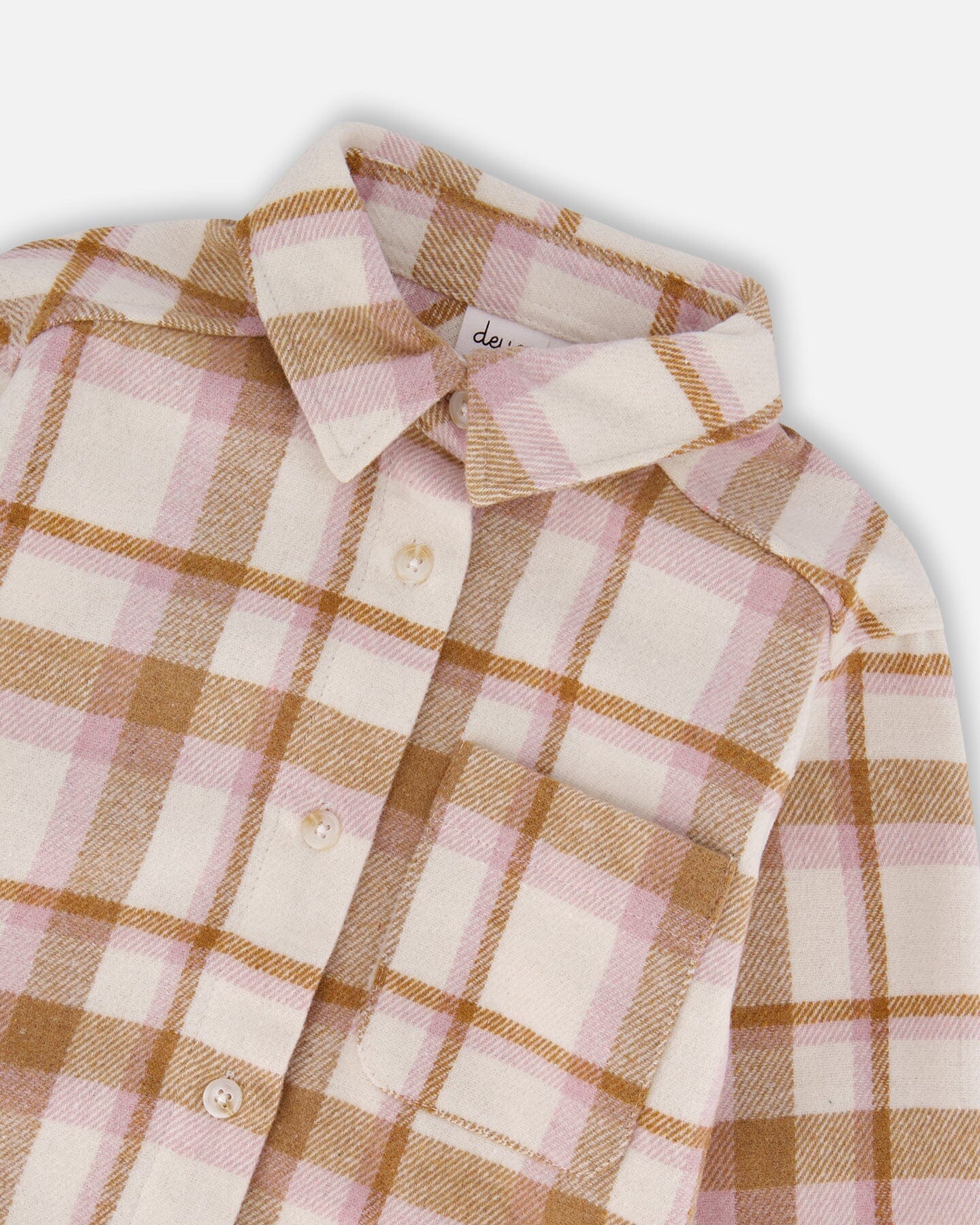 Plaid Overshirt Off-White, Beige And Pink
