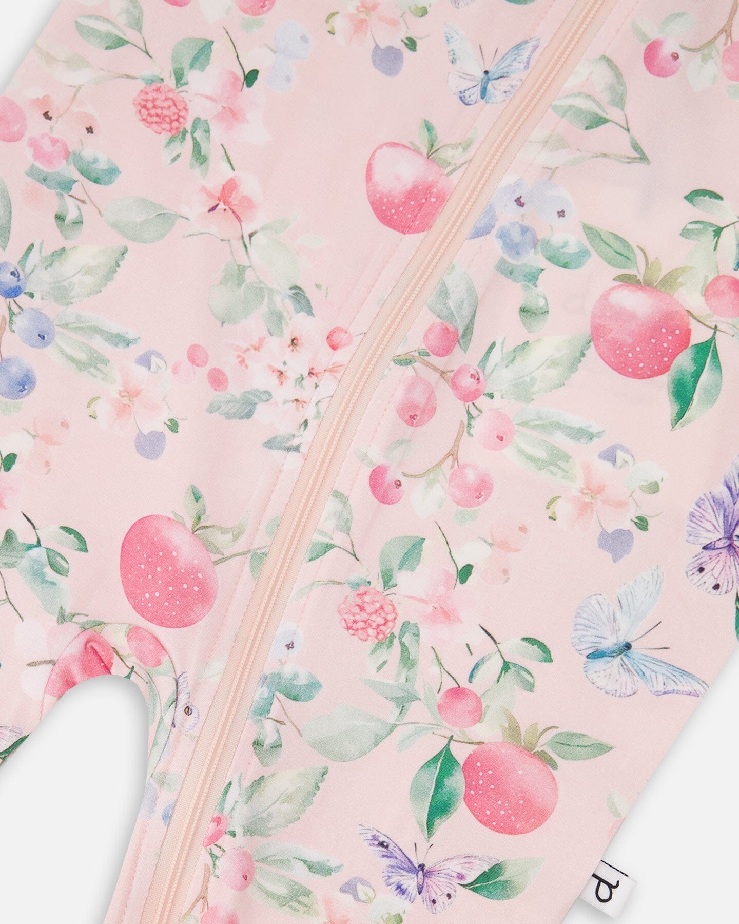 Organic Cotton Jersey One-Piece Pyjama Pink Printed Berries