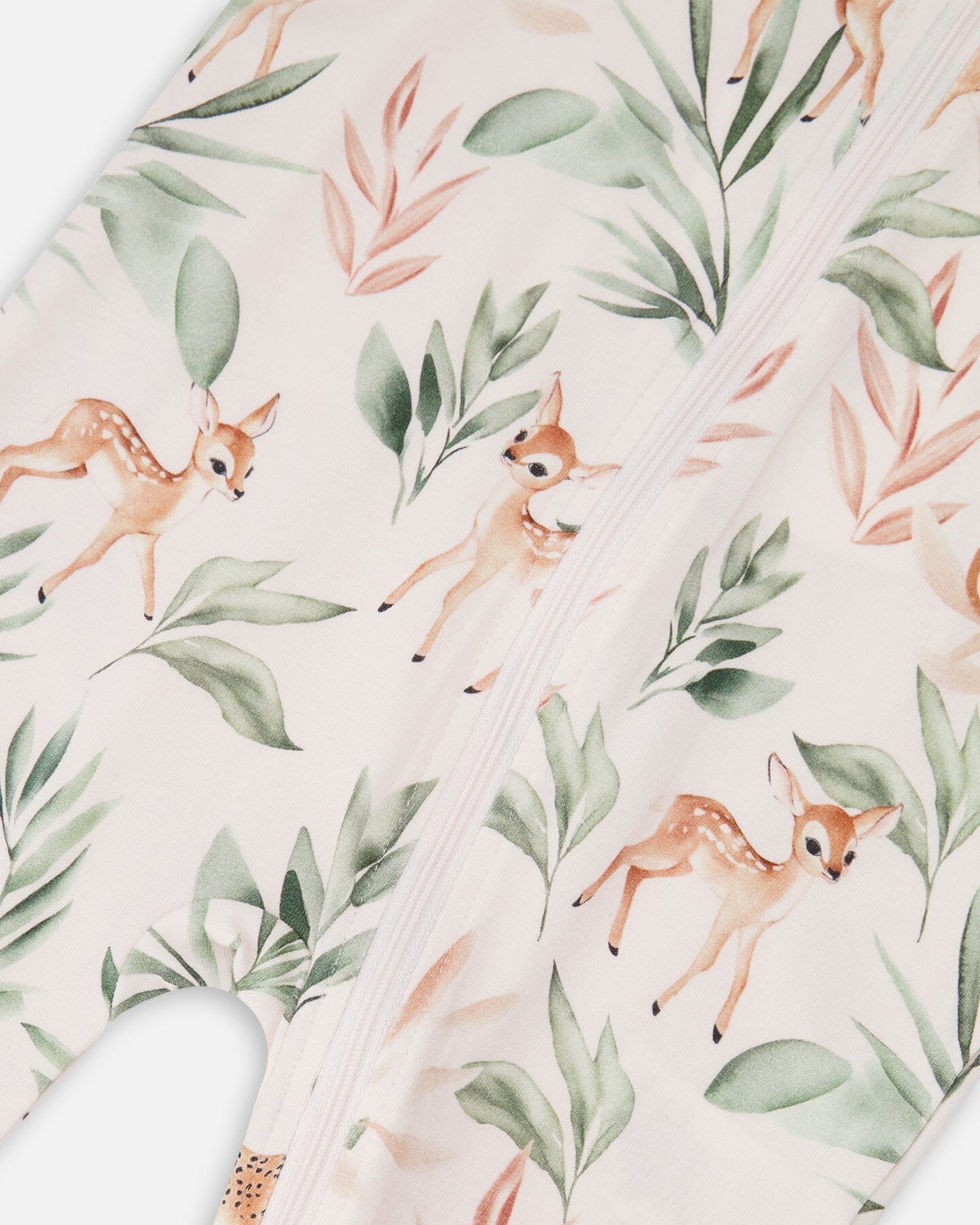 Organic Cotton Jersey One-Piece Pyjama Peach Deer Print