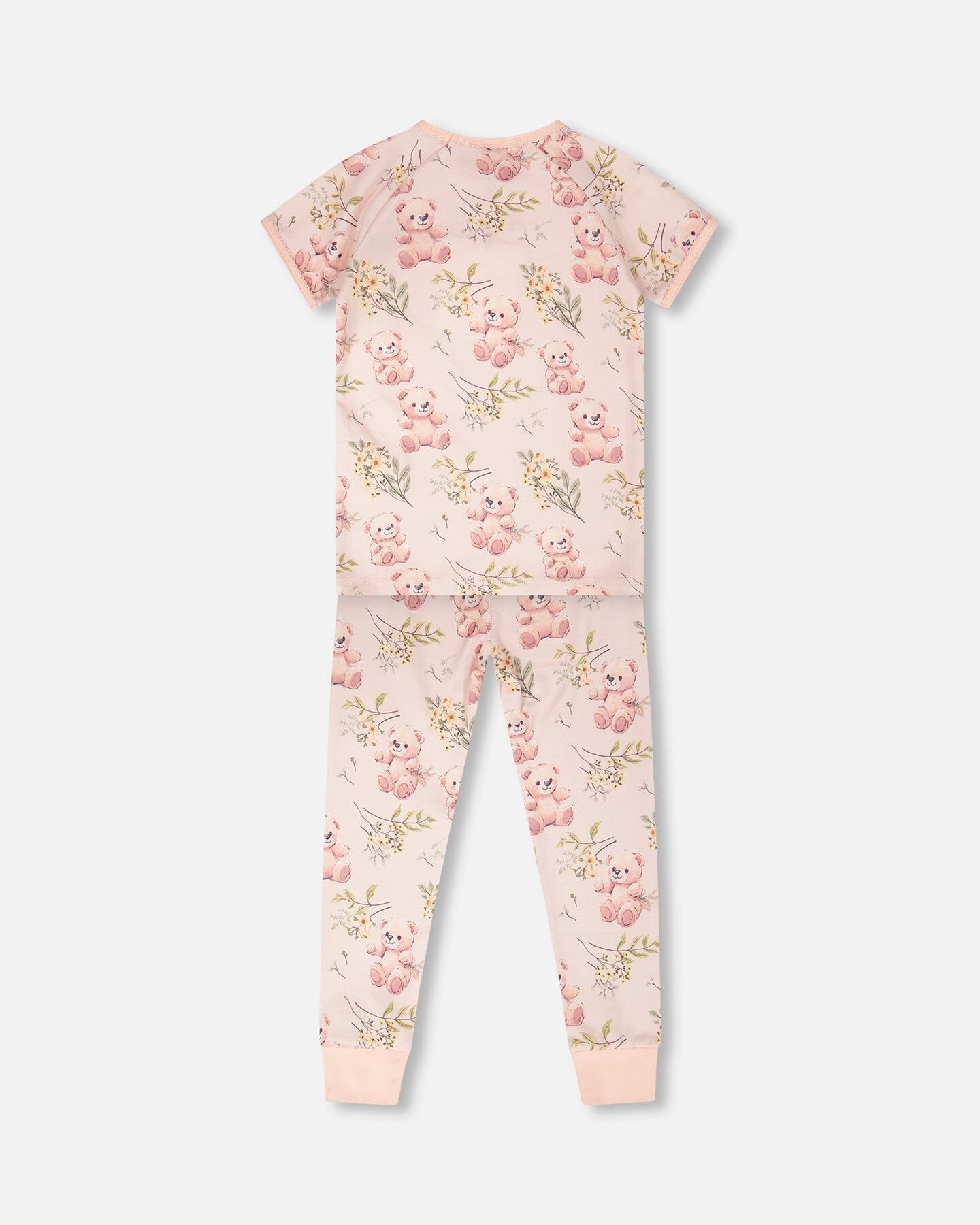 Organic Cotton Two-Piece Pyjama Set Pale Pink Bear Print