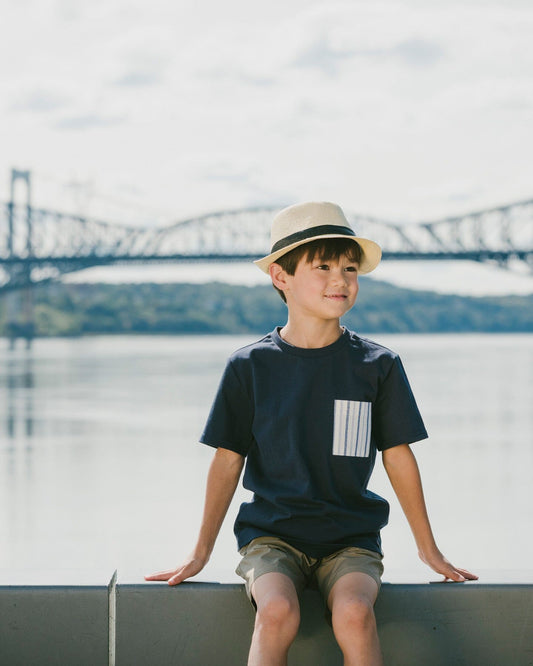 Jersey T-Shirt With Chest Pocket Dark Blue