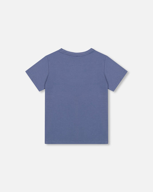 Organic Cotton Jersey T-Shirt Solid Blue