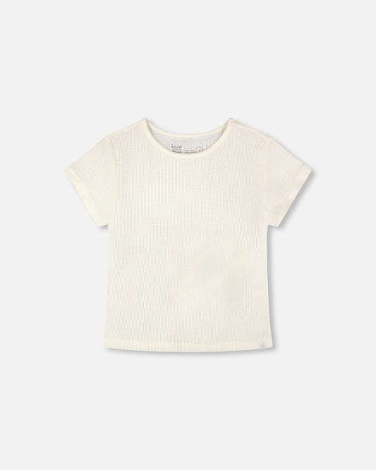 Crinkle Jersey T-Shirt Off White