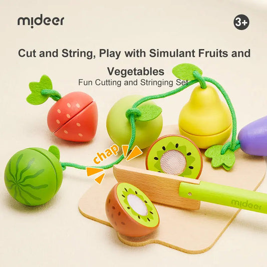 Wooden Food Chopping Set - Delicious Fruit and Vegetable