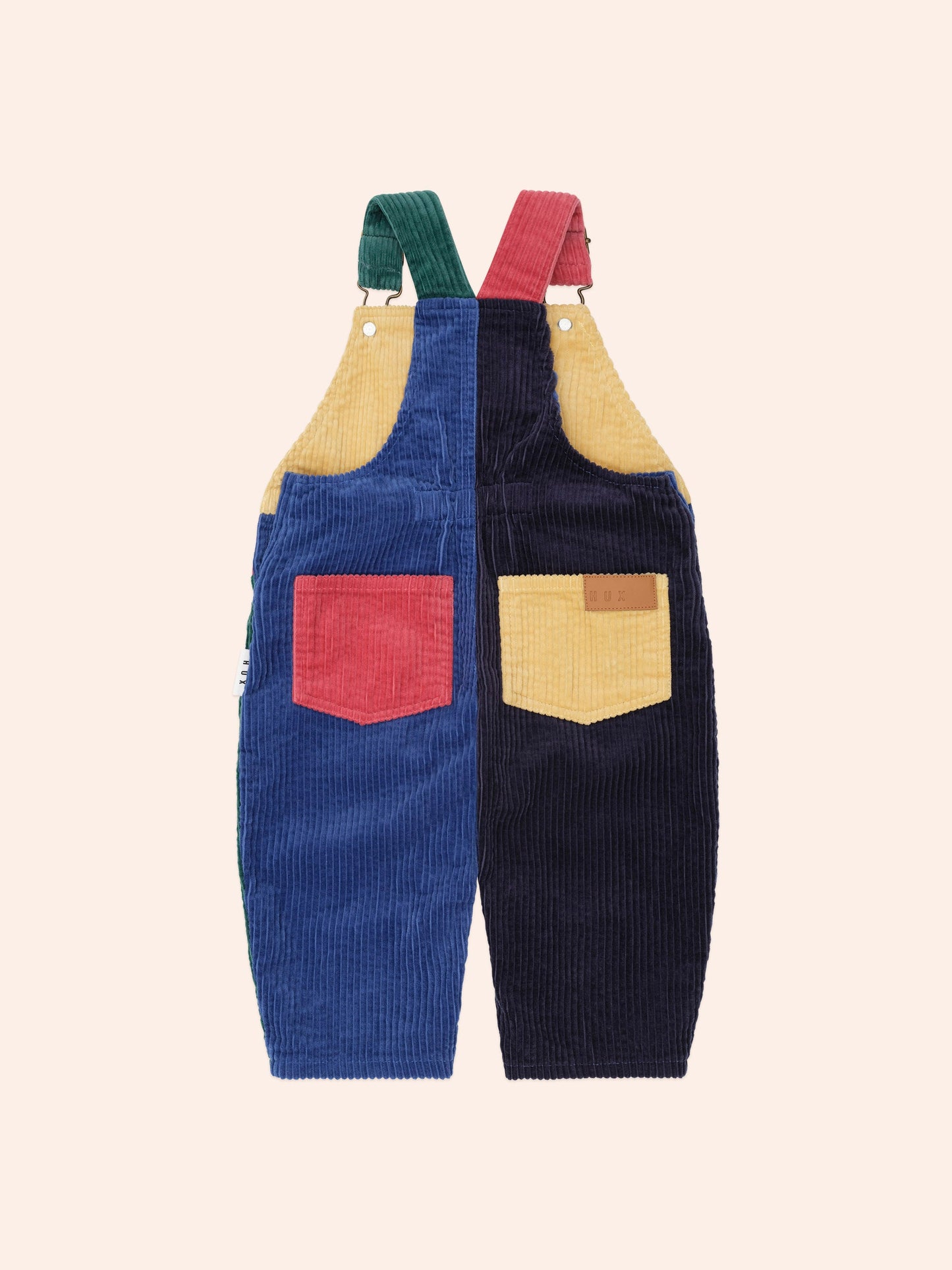 Salopette en velours côtelé color block | Multi | Huxbaby