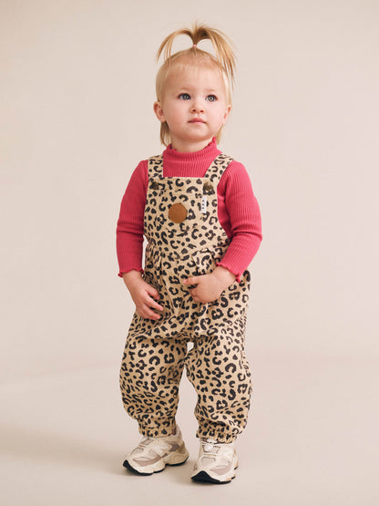 Salopette en jean imprimé léopard | Huxbaby