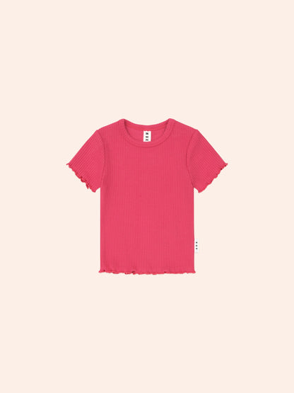 T-shirt à côtes Cherry | Cerise | Huxbaby