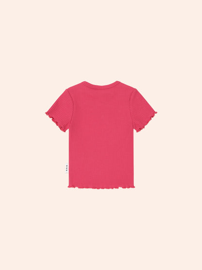 T-shirt à côtes Cherry | Cerise | Huxbaby
