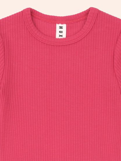 T-shirt à côtes Cherry | Cerise | Huxbaby