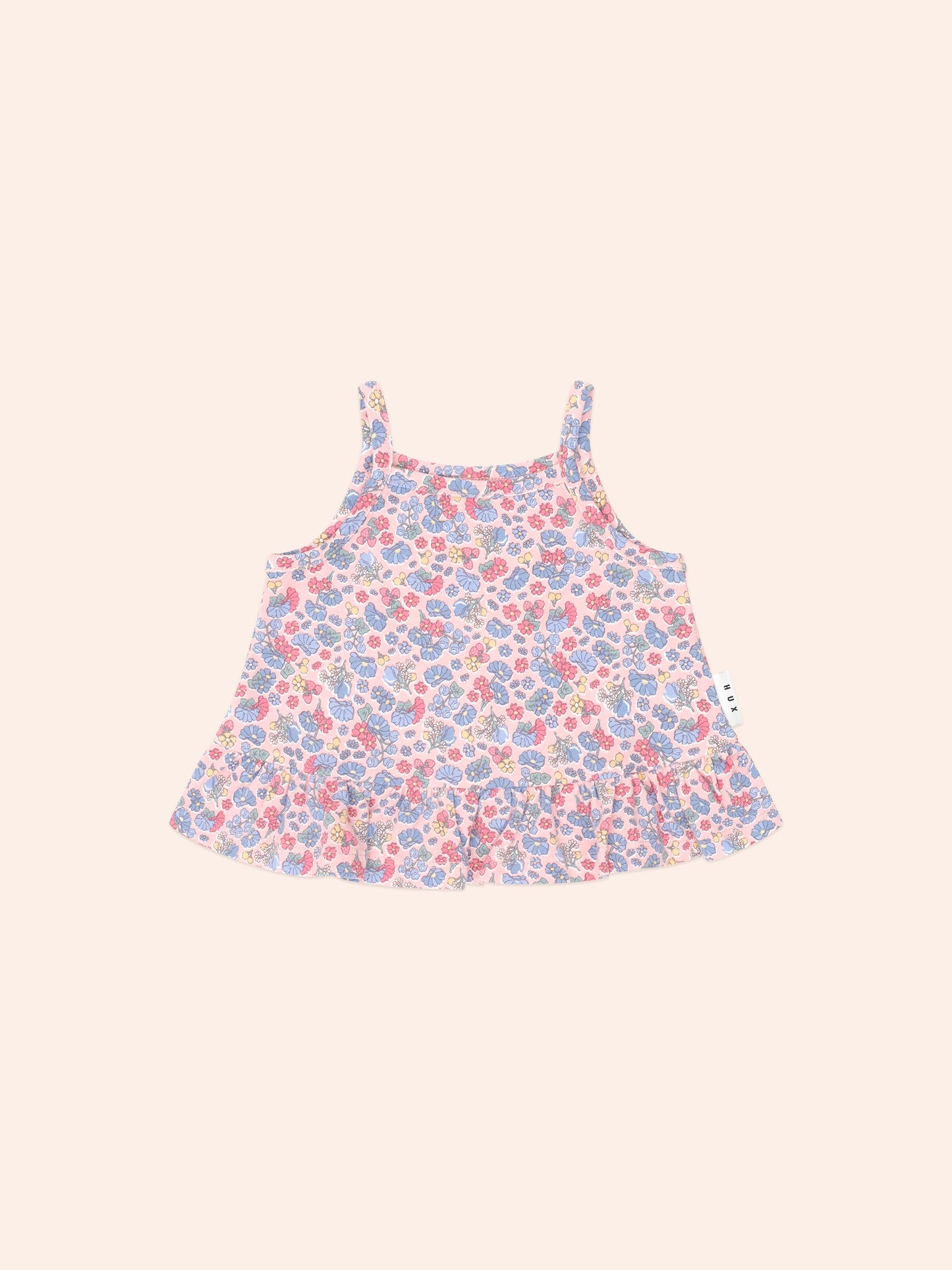 Vintage Floral Peplum Top| Dusty Pink Multi | Huxbaby