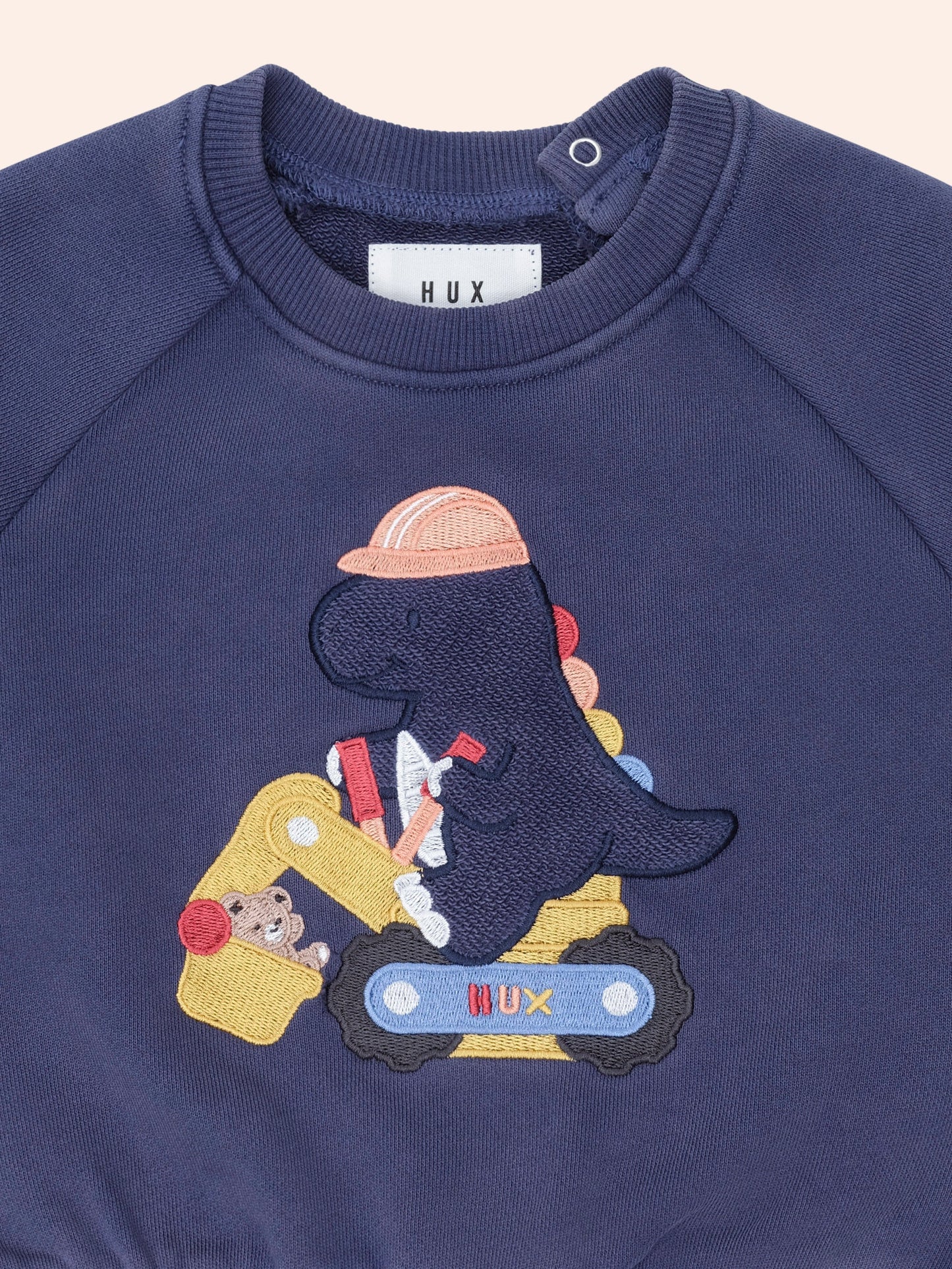 Sweat-shirt Dino Artisan | Bleu Marine Délavé | Huxbaby