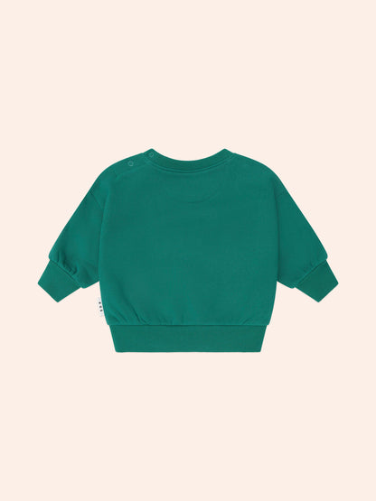 Sweat-shirt Racer Stripe | Émeraude | Huxbaby